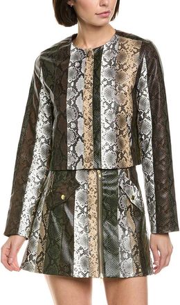 Cynthia Rowley Vegan Leather Patchwork Jacket