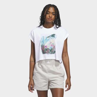 adidas T-Shirt ADIDAS SPORTSWEAR SUMMER ROMANCE GRAPHIC, Damen, Gr. XXL, wei&szlig;, Obermaterial: 100% Baumwolle, Rundhals, Shirts T-Shirt