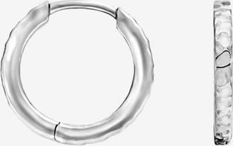 Dower & Hall Mens Medium Hammered Nomad Huggie Hoops in Sterling Silver at Nordstrom