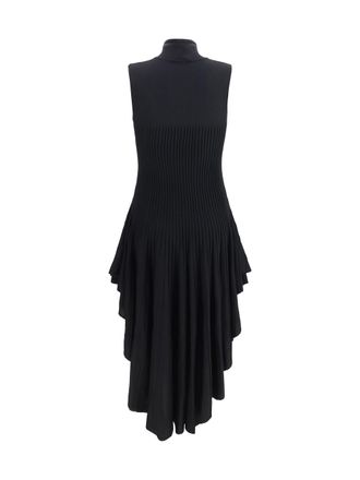 Alaia 3D Knit Sculpted Pointed Dress - Black