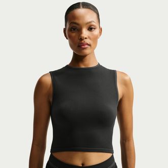Nike Womens SKIMS Ribbed Seamless Muscle Tank Top in Black | IU2219-054