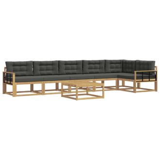 vidaXL Conjunto De Sof&aacute;s De Exterior 7 Pcs Blanco Y Antracita Vidaxl