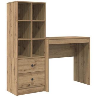 vidaXL Escritorio Con Almacenamiento Con Caj&oacute;n 2 Pcs Roble Artisan Vidaxl