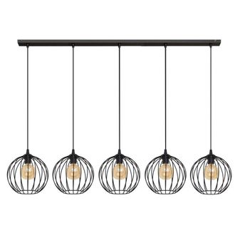 Netlighting Mercure Straight Bar Pendant Ceiling Light Black 133cm