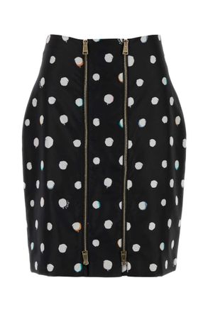 Fendi Black Polka Dot Print Mini Pencil Skirt