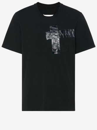 Maison Margiela Camiseta de algod&oacute;n con tira adhesiva de Maison Margiela