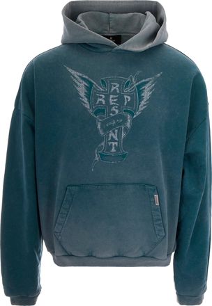 Represent Oversized Cotton Hoodie with Distressed Graphic Elements