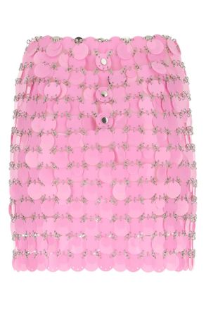Paco Rabanne Womens Pink Maxi Sequins Mini Skirt P652 Gonne