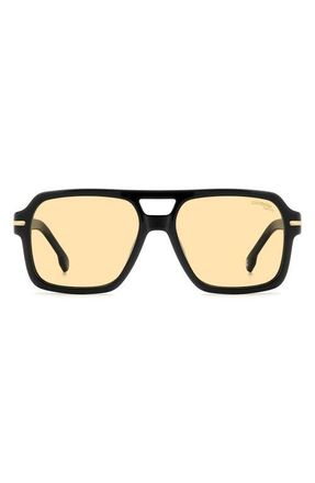 Carrera 56mm Square Sunglasses in Black/Yellow at Nordstrom