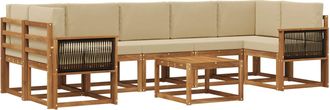 vidaXL Conjunto De Sof&aacute;s De Exterior 6 Uds. Natural Vidaxl