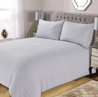 Lewis's Waffle Microfibre Duvet Set - Silver - King | TJ Hughes