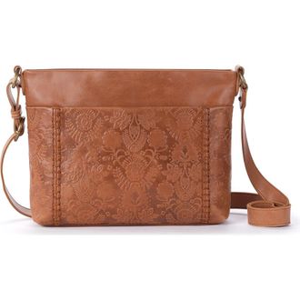 The Sak Melrose Crossbody Leather Bag in Tobacco Floral Emboss at Nordstrom
