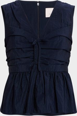 Cinq &agrave; Sept Sina Ruched Sleeveless Top