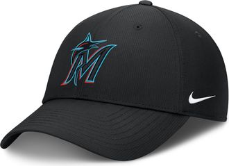 Nike Miami Marlins Club Nike Mens Dri-FIT MLB Adjustable Hat in Black | NB0200AMQM-T0X