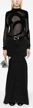 The Attico Womens Denim Skirt - Black Cotton - Size 26 (Waist)