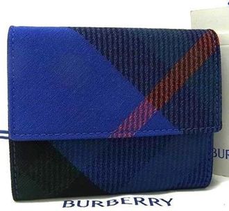 Burberry Blue Canvas Wallet (Tri-Fold) (Pre-Owned)