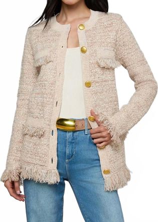 L'agence Kastoria Fringe Cardigan In Natural