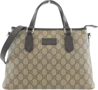 Gucci Pre-owned Handbags, female, Beige, Size: ONE SIZE Pre-owned Canvas Handbag