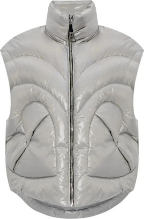Khrisjoy Glanzend Donsjack - Dames - Bodywarmers - Grijs - S - Polyester - Jassen