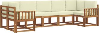 vidaXL Conjunto De Sof&aacute;s De Exterior 7 Uds. Natural Y Crema Vidaxl