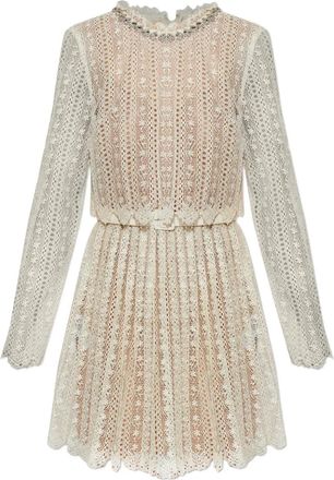 Self Portrait Abito lungo con decorazione - Toni neutri