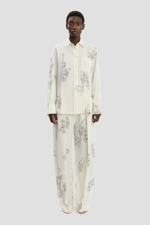 Victoria Beckham Pyjama Shirt In Off-White Floral Print 10
