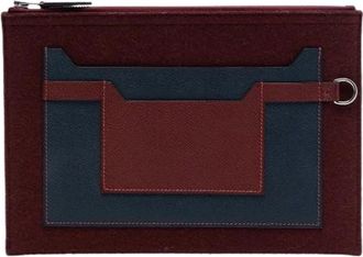 Herm&egrave;s Pre-owned Clutches, female, Multicolor, Size: ONE SIZE Pre-owned Felt and Epsom Clutch