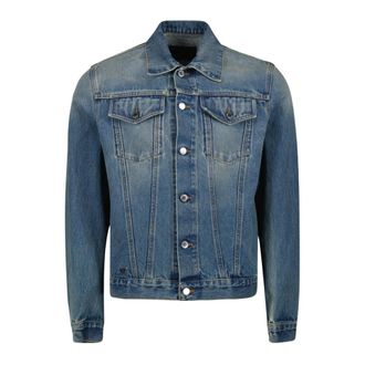 Prada Jassen, Heren, Blauw, L, Denim, Denim Jas Klassiek Blauw Gewassen