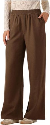 Ydence Bruine Broeken Yade voor Herfst/Winter - Dames - Wijde Broeken - Bruin - XL - Polyester - Broeken