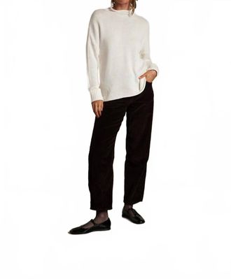 perfectwhitetee Womens Nova Cotton Cashmere Mock Neck Sweater In Sugar