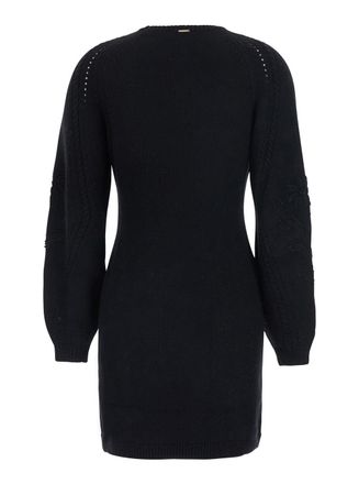 Twinset Lace-Detailed Tech Fabric Dress - Black