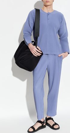 Homme Pliss&eacute; Issey Miyake Pleated Top, Mens, Blue