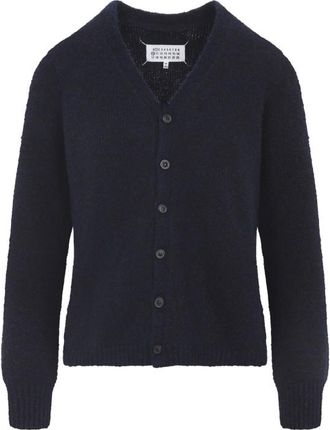 Maison Margiela Navy Blue Wool Blend Cardigan