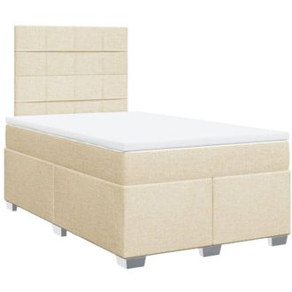 vidaXL Cama Box Spring Con Colch&oacute;n Tela Color Crema 120x190 Cm Vidaxl