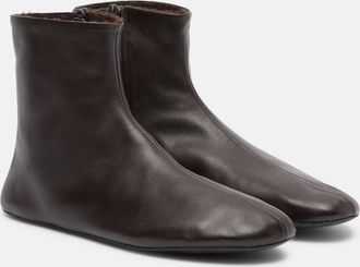 The Row Stella shearling-lined leather ankle boots