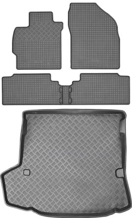 OEM Juego De Alfombrillas De Goma Para Coche Y Maletero Para Toyota Corolla E140 Kombi (2007-2013)