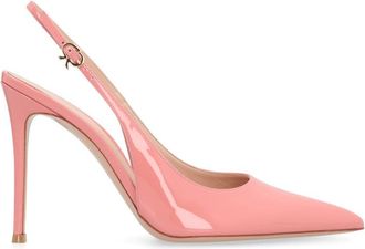 Gianvito Rossi Pink Solid Pointed Toe Pumps