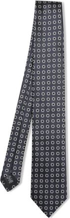 Ermenegildo Zegna Accessoires, Heren, Blauw, ONE Size, Zijden stropdas met bloemenprint