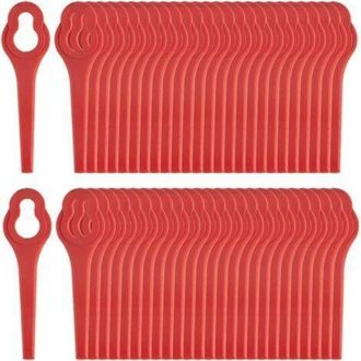OEM 50 Cuchillas De Repuesto Para Desbrozadora, Cuchillas De Pl&aacute;stico De Repuesto Para Cortac&eacute;sped Y Bordeadora, Rojas, 90 Mm