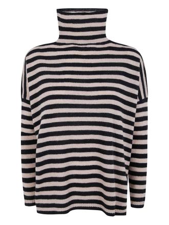 base striped halterneck sweater - women - Wool - 40 - Black