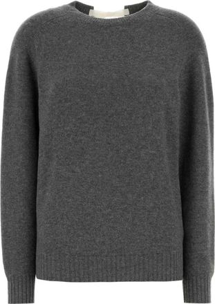 Carven Kn 250 Knit Top-Tie-Back Jumper - Dames - Ronde hals truien - Grijs - S - Truien & Vesten