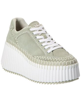 Chlo&eacute; Nama Suede Wedge Sneaker