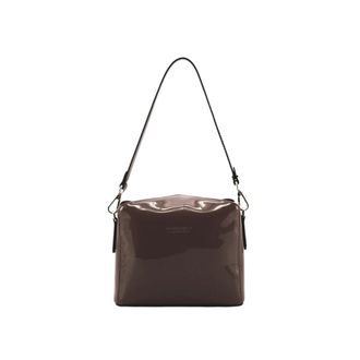 Pourchet Cassetta Vernis Schoudertas - Dames - Tassen - Bruin - Maat: ONE Size Leer