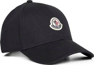 Moncler Mens Baseball Cap Black Cotton Gabardine Hat