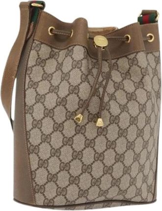 Gucci Pre-owned Bucket Bags, female, Beige, Size: ONE SIZE Pre-owned Vintage Bucket Bag