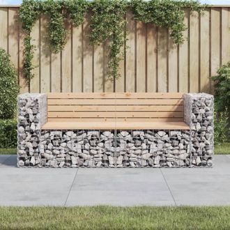 vidaXL Vidaxl - Banco Jard&iacute;n Dise&ntilde;o Gaviones Madera Maciza Pino 184x71x65,5 Cm