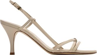 Parall&egrave;le Lina Slingback Sandal - Dames - Sandalen met hakken - Beige - 37 EU - Leer - Schoenen