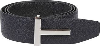 Tom Ford Grain Leather T Icon Belt - Heren - Riemen - Zwart - 105 CM - Leer - Accessoires