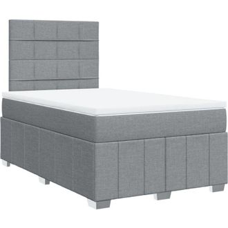 vidaXL Vidaxl - Cama Box Spring Con Colch&oacute;n Tela Gris Claro 120x190 Cm