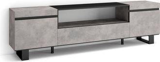 Skraut Home Skraut Home - Mueble Tv, Televisi&oacute;n, Muebles De Sal&oacute;n, Almacenaje, 200x57x35cm, Para Tv Hasta 80, Dise&ntilde;o Industrial, Estilo Moderno, Gris Cemento